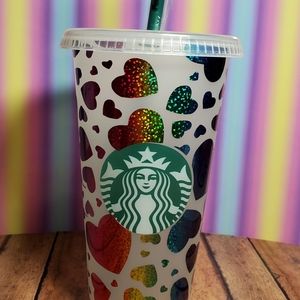 Rainbow 🌈 heart starbucks cup
